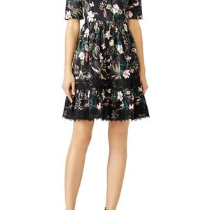 Floral Black Dress